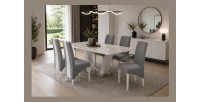 Lot de 2 chaise BASIKA grises et blanches mises en situation