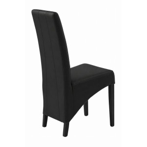 Lot de 2 chaises BASIKA blanc et noir similicuir design vintage