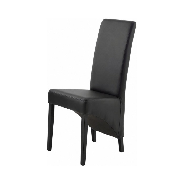 Chaise BASIKA noire vue de face