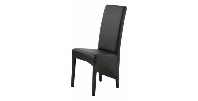 Lot de 2 chaises BASIKA blanc et noir similicuir design vintage
