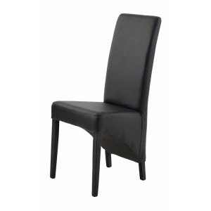 Lot de 2 chaises BASIKA blanc et noir similicuir design vintage