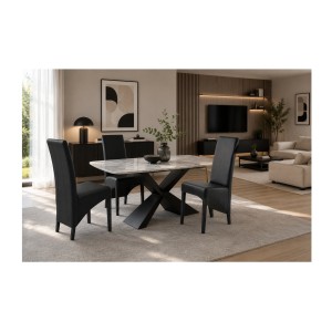 Lot de 2 chaises BASIKA noires mises en situation