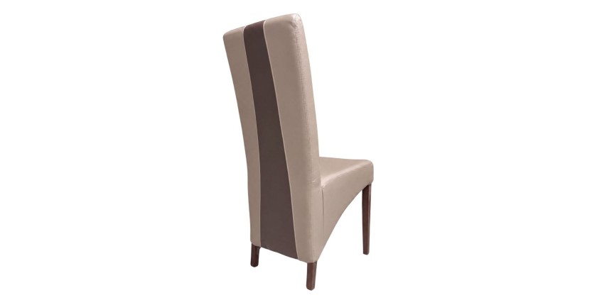 Lot de 2 chaises BASIKA blanc similicuir design vintage salle à manger