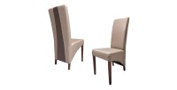 Lot de 2 chaises BASIKA blanc similicuir design vintage salle à manger