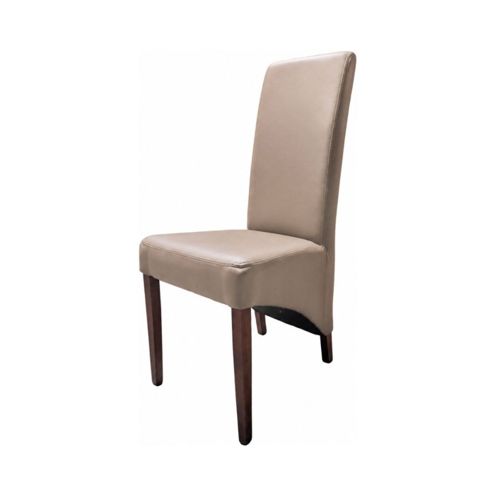 Set van 2 BASIKA stoelen in lichtbruin en chocoladekleurig kunstleer – Vintage stijl