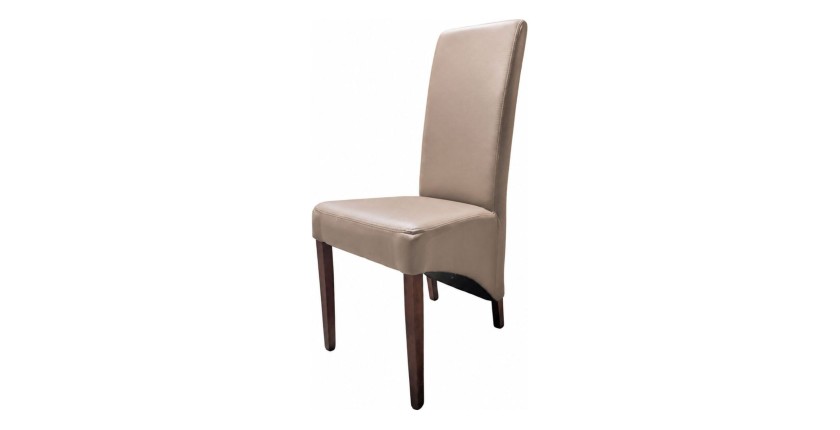 Lot de 2 chaises BASIKA blanc similicuir design vintage salle à manger