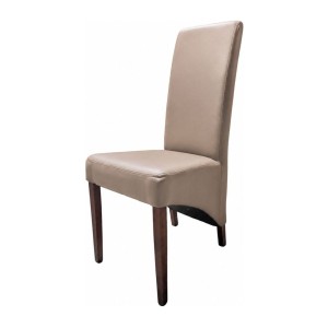 Chaise BASIKA marron clair et chocolat vu de face