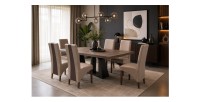 Lot de 2 chaises BASIKA marron clair et chocolat mises en situation