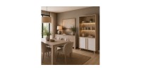 Vitrina, aparador, mueble para vajilla MALMO modelo grande + LED. Mueble estilo ESCANDINAVO ideal para tu comedor.