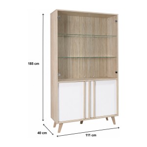 Vitrina, aparador, mueble para vajilla MALMO modelo grande + LED. Mueble estilo ESCANDINAVO ideal para tu comedor.