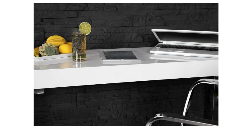 Zoom sur la tranche du bureau MONZA 120cm