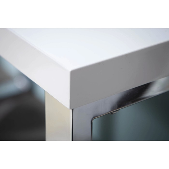 Zoom sur le coin du bureau MONZA 120x60cm
