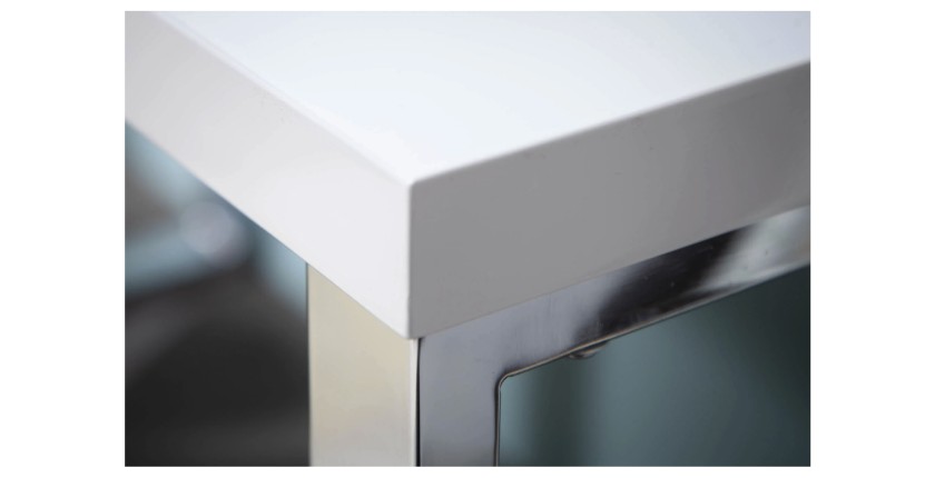 Zoom sur le coin du bureau MONZA 120x60cm