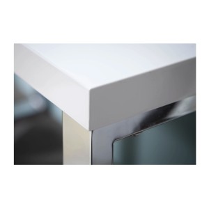 Zoom sur le coin du bureau MONZA 120x60cm