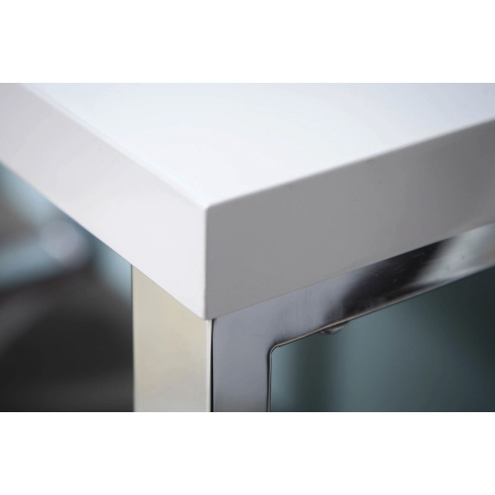 Zoom sur le coin du bureau MONZA 140x60cm