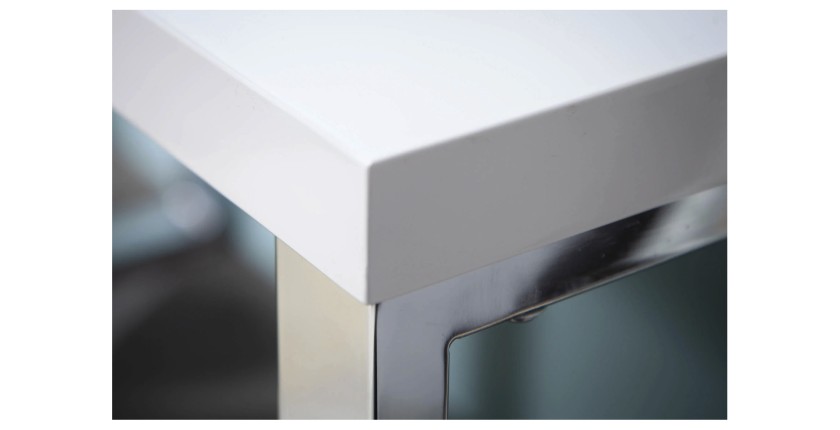 Zoom sur le coin du bureau MONZA 140x60cm