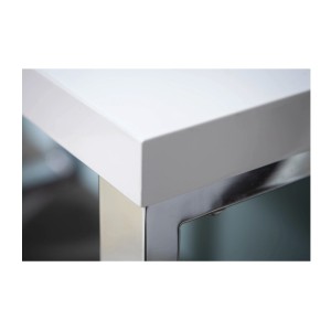 Zoom sur le coin du bureau MONZA 140x60cm