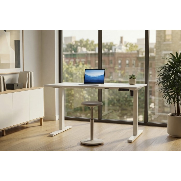 Escritorio eléctrico MONZA 140 cm blanco ajustable en altura