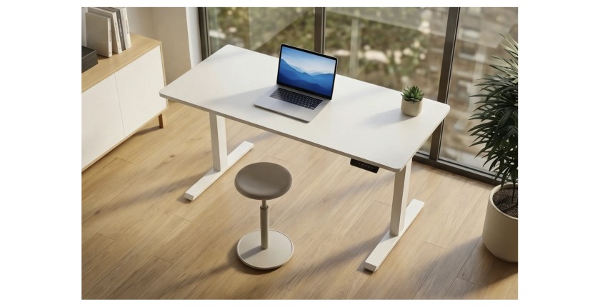 Bureau MONZA réglable en hauteur vu de haut