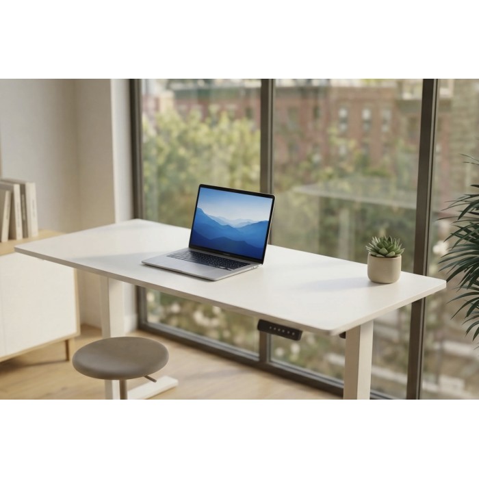 Escritorio eléctrico MONZA 140 cm blanco ajustable en altura
