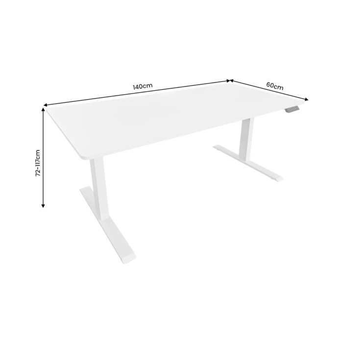 Escritorio eléctrico MONZA 140 cm blanco ajustable en altura