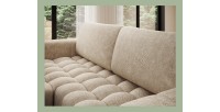 Canapé d’angle convertible DORY beige 250 cm avec coffre de rangement angle gauche 