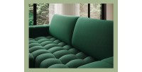 Canapé d’angle convertible DORY vert foncé 250 cm avec coffre de rangement angle gauche 