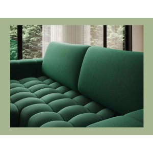 Canapé d’angle convertible DORY vert foncé 250 cm avec coffre de rangement angle gauche 