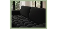Canapé d’angle convertible DORY noir 250 cm avec coffre de rangement angle gauche 