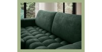 Canapé d’angle convertible DORY vert foncé 250 cm avec coffre de rangement angle gauche 