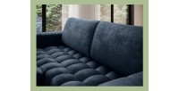 Canapé d’angle convertible DORY bleu foncé 250 cm avec coffre de rangement angle gauche 