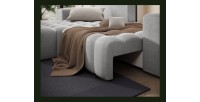 Canapé d’angle convertible DORY gris 250 cm avec coffre de rangement angle gauche 