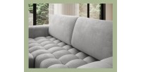 Canapé d’angle convertible DORY gris 250 cm avec coffre de rangement angle gauche 