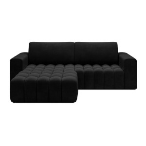 Canapé d’angle convertible DORY gris foncé 250 cm avec coffre de rangement angle gauche 