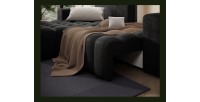 Canapé d’angle convertible DORY gris foncé 250 cm avec coffre de rangement angle gauche 