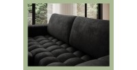 Canapé d’angle convertible DORY gris foncé 250 cm avec coffre de rangement angle gauche 