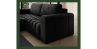 Canapé d’angle convertible DORY gris foncé 250 cm avec coffre de rangement angle gauche 