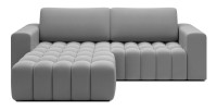 Canapé d’angle convertible DORY gris 250 cm avec coffre de rangement angle gauche 