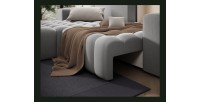 Canapé d’angle convertible DORY gris 250 cm avec coffre de rangement angle gauche 
