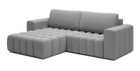Canapé d’angle convertible DORY gris 250 cm avec coffre de rangement angle gauche 