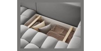 Canapé d’angle convertible DORY gris 250 cm avec coffre de rangement angle gauche 