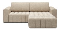 Canapé d’angle convertible DORY beige 250 cm avec coffre de rangement angle droit 