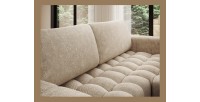 Canapé d’angle convertible DORY beige 250 cm avec coffre de rangement angle droit 