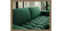 Canapé d’angle convertible DORY vert foncé 250 cm avec coffre de rangement angle droit 