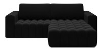 Canapé d’angle convertible DORY noir 250 cm avec coffre de rangement angle droit 