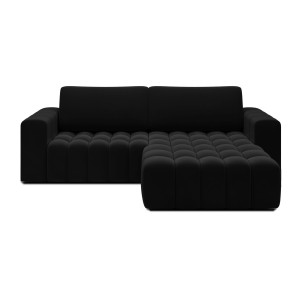 Canapé d’angle convertible DORY noir 250 cm avec coffre de rangement angle droit 