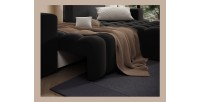 Canapé d’angle convertible DORY noir 250 cm avec coffre de rangement angle droit 
