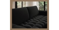 Canapé d’angle convertible DORY noir 250 cm avec coffre de rangement angle droit 