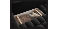 Canapé d’angle convertible DORY noir 250 cm avec coffre de rangement angle droit 