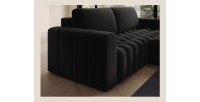 Canapé d’angle convertible DORY noir 250 cm avec coffre de rangement angle droit 